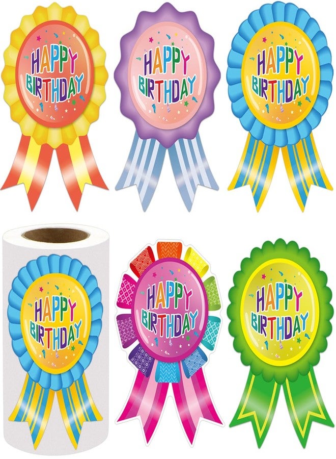 WorldBazaar Birthday Badge Stickers for Kids Happy Birthday Stickers Classroom Gift 200 Pcs Colorful Sticker Roll Candy Color Party Favors School Supplies - Image 2